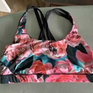 Lululemon sports bra floral print size med 8